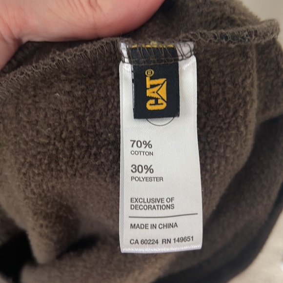 CAT brown color hoodie size M - Picture 5 of 7